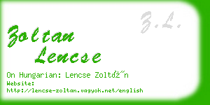 zoltan lencse business card